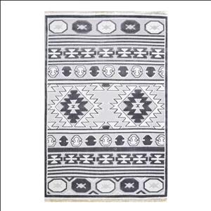 فرش ماشینی 320 شانه فرش سهند زمینه خاکستری حاشیه طوسی مدل S02E.UD