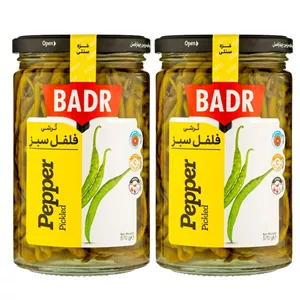 ترشی فلفل سبز بدر - 570 گرم بسته 2 عددی