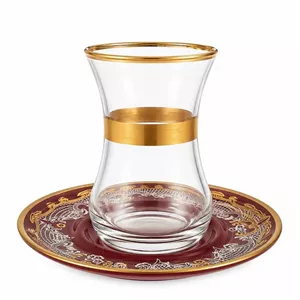ست فنجان و نعلبکی 12 پارچه 6 نفره مدل ik/d/red/fkg/1L  