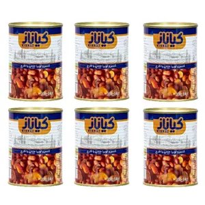 کنسرو لوبیا چیتی با قارچ کیاناز - 350 گرم بسته 6عددی