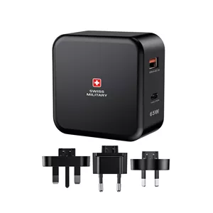 آداپتور شارژر 65 وات سوییس میلیتری مدل Power Station به همراه مبدل برق