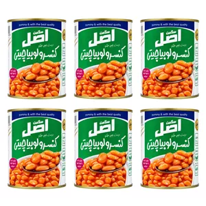 کنسرو لوبیا چیتی در سس گوجه فرنگی اصل سلامت - 380 گرم بسته 6 عددی