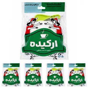 فیلتر چای ارکیده مدل کیسه ای پنچ بسته 300 عددی به همراه 5 عدد قاشق چای