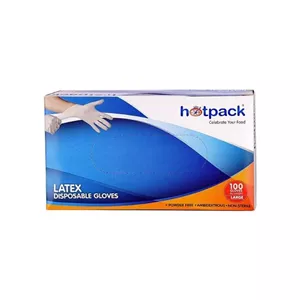 دستکش لاتکس غیر پودری هات بک مدل Hb سایز بزرگ (L) بسته 100 عددی