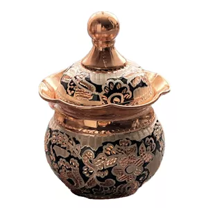 قندان مسی مدل نقره کاری