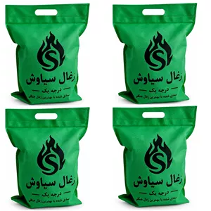 زغال کبابی سیاوش مدل P1004 وزن 1000 گرم بسته 4 عددی
