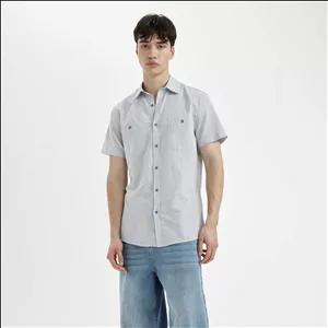 پیراهن آستین کوتاه یقه برگردان مردانه دفکتو مدل آنتی باکتریال فول پنبه