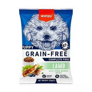 غذای خشک سگ نابالغ ونپی مدل Grain Free Puppy طعم گوشت بره وزن 50 گرم
