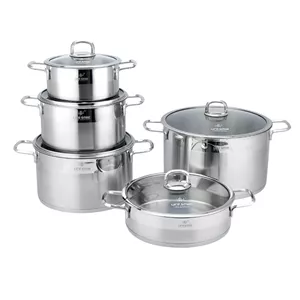 سرویس قابلمه و تابه استیل 10 پارچه لایف اسمایل مدل LIFEP12