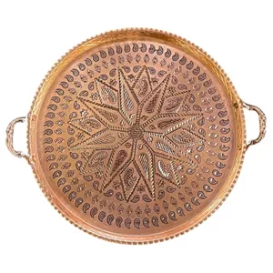 سینی مسی مدل زنجان الماس تراش کد29.5