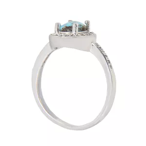 انگشتر زنانه مدل فیروزه نیشابور رکاب استیل رنگ ثابت کد AWS_047