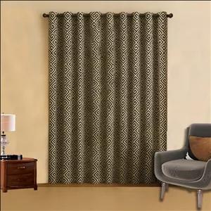 پرده پانچ تیکو دکو مدل ساتن ژاکارت طرحدار ابریشم بافت دار  سایز 280x300 سانتی‌متر