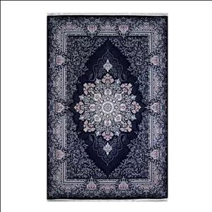 فرش ماشینی 700 شانه سهند زمینه سرمه‌ای حاشیه ذغالی مدل VT00.DI