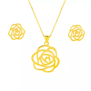 نیم ست طلای 18 عیار سیم و گوهر مدل GLE163