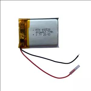 باتری لیتیوم -یون قابل شارژ کد 402530 ظرفیت 480 میلی آمپر ساعت مناسب برای ساعت هوشمند و ریموت دزدگیر خودرو