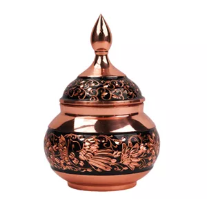 قندان قلمزنی مسی مدل الماس تراشی