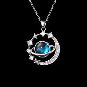 گردنبند زنانه مدل کهکشانی و زحل کد Artcty61