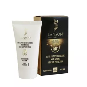 کرم ضد آفتاب بی رنگ لانسون SPF 50 مدل مولتی اکشن محافظ UVA ,UVB مناسب پوست چرب و مختلط حجم 40 میلی لیتر