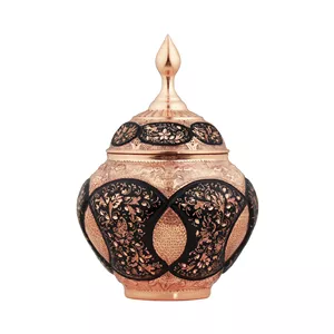 قندان مسی الماس تراش فراز هنر مدل سیبی طرح چندوجهی کد 24