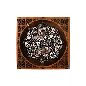 تابلو مسی فاخر مدل الماس تراش مدل سیلورپلیتینگ طرح دو پرنده کد HQ20d16