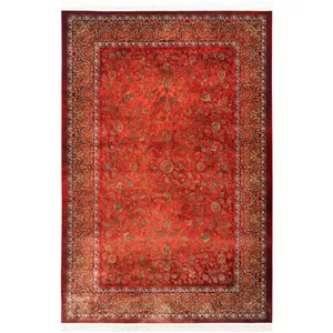 فرش ماشینی 1200 شانه محتشم زمینه لاکی حاشیه لاکی مدل نئوکلاسیک کد 25CN0110