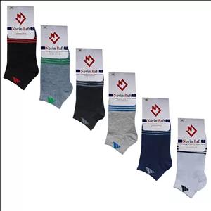 جوراب ساق کوتاه مردانه مدل نوین بافت N9 بسته 6 عددی