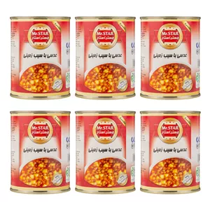 کنسرو عدسی با سیب زمینی مستر استار - 380 گرم بسته 6 عددی