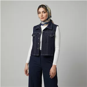 جلیقه زمستانه زنانه جین مدل صنم کد 60