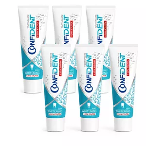 خمیر دندان سفید کننده کانفیدنت مدل Whitening-Max06 مناسب برای انواع دندان حجم 100 میلی لیتر مجموعه 6 عددی