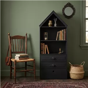 کمد کودک مدل 264bl، دارای 6 طبقه و 2 کشو، 3 محفظه و ابعاد 25x100x40