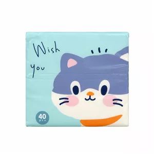 دستمال کاغذی جیبی ۴۰ برگ ۳ لایه مدل گربه wish you
