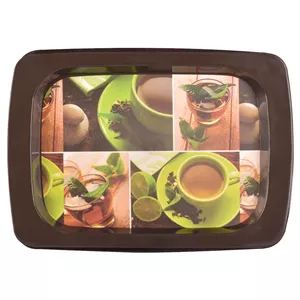  سینی بدون دسته مهروز مدل 2002 طرح فنجان سایز 26×36 سانتی متر