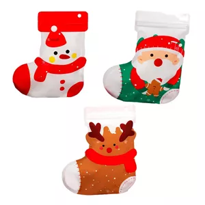 پاکت زیپ دار مدل جوراب کریسمس بسته 3 عددی