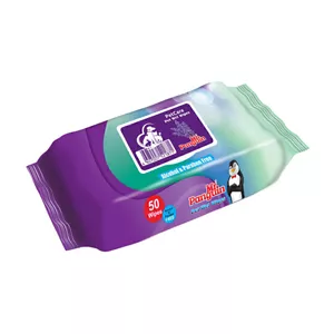 دستمال مرطوب حیوانات خانگی مستر پنگوئن مدل لوندر بسته 50 عددی