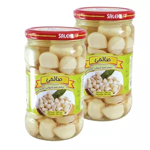 ترشی سیر مروارید پاستوریزه ممتاز صالحی - 650 گرم مجموعه 2 عددی