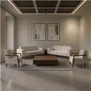 مبل راحتی هشت نفره با روکش پارچه و پایه چوب مدل مینیمال آریا