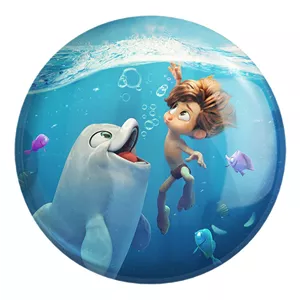 پیکسل خندالو طرح انیمیشن پسر دلفینی کد 26706 مدل بزرگ