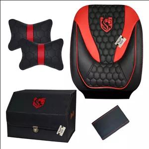 روکش صندلی سوشیانت مدل انزو مناسب برای سمند با پشت گردنی و دور فرمان و باکس