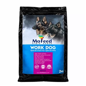 غذا خشک سگ بالغ مفید مدل work dog با طعم ترکیبی مرغ و گوشت وزن ۲ کیلوگرم