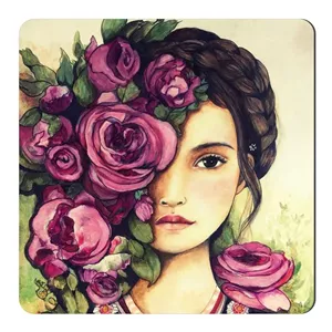  مگنت طرح دختر و شاخه های گل کد wmg672