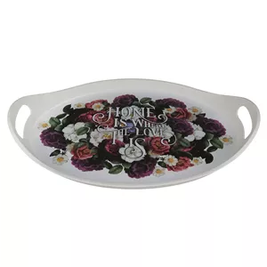 سینی دسته دار طرح گل سایز 26*40 سانتی متر