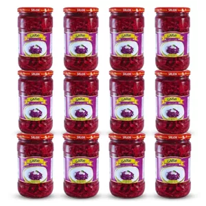 ترشی کلم قرمز پاستوریزه ممتاز صالحی - 650 گرم بسته 12 عددی