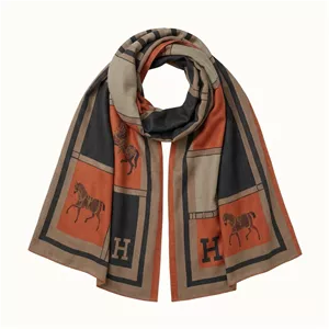 شال نخ زنانه مدل hermes001 با طول و عرض 60*200 سانتی متر