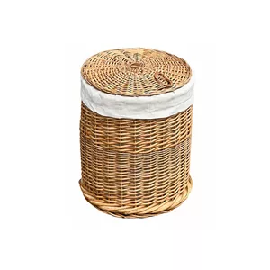 سبد رخت چرک مدل استوانه طرح درب دار کد 03