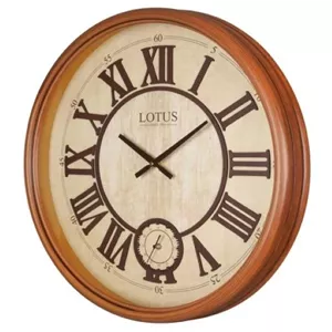 ساعت دیواری عقربه‌ای با نشانگر رومی لوتوس مدل W-151-NEW-ATLANTA-WALNUT