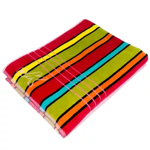 حوله حمام ماندگار طرح راه راه MA31211 سایز 100x170 سانتی متر