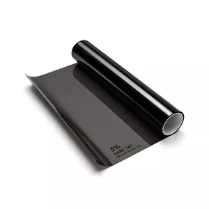 برچسب دودی شیشه خودرو مدل ضد خش 5 درصد uv400 کد tat-blck-5 رول 4 متری