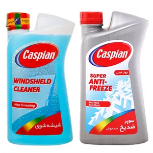 مجموعه ضدیخ و شیشه شور کاسپین مدل S333 حجم 1 لیتر بسته 2 عددی