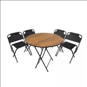 میز و صندلی سفری میزیمو مدل برزنتی پشتدار کد 7991 مجموعه 5 عددی