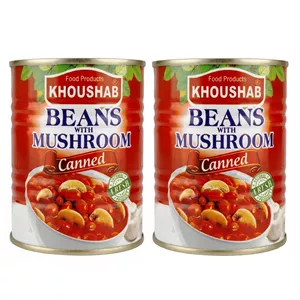 کنسرو لوبیا چیتی با قارچ خوشاب - 350 گرم بسته 2 عددی